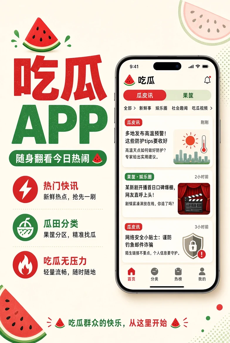 吃瓜APP界面示意